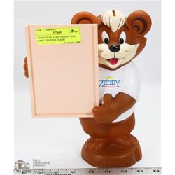 VINTAGE ZELLERS "ZEDDY" COIN BANK / PICTURE FRAME