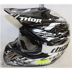 THOR MOTORCROSS HELMET, SILVER COOL,