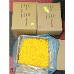 THREE BOXES OF YELLOW 8-10 PLASTIC PLUGS