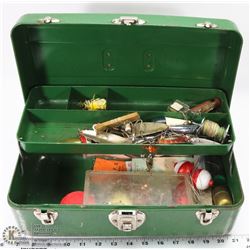 VINTAGE ESTATE TACKLE BOX FULL.