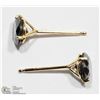 Image 2 : 2) 14KT YELLOW GOLD BLACK DIAMOND EARRINGS