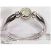 Image 3 : 6) 10KT WHITE GOLD DIAMOND RING W/2 SIDE DIAMONDS