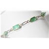 Image 2 : 7) 10KT WHITE GOLD EMERALD HANDCRAFTED BRACELET