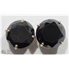 Image 1 : 9) 14KT YELLOW GOLD BLACK DIAMOND EARRINGS