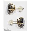Image 2 : 9) 14KT YELLOW GOLD BLACK DIAMOND EARRINGS