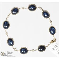 10) 14KT Y. GOLD STAR SAPPHIRE & DIAMOND BRACELET