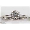 Image 1 : 12) 10KT WHITE GOLD DIAMOND RING