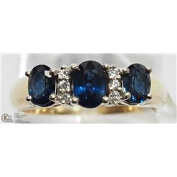 13) 14KT YELLOW GOLD SAPPHIRE DIAMOND RING