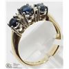 Image 2 : 13) 14KT YELLOW GOLD SAPPHIRE DIAMOND RING