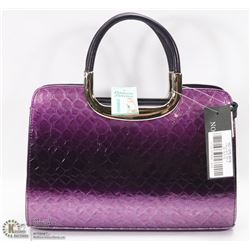 NEW PURPLE SNAKESKIN STYLE HANDBAG WITH