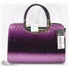 Image 1 : NEW PURPLE SNAKESKIN STYLE HANDBAG WITH