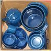 Image 1 : LARGE BOX OF BLUE ENAMELLED CAMPING