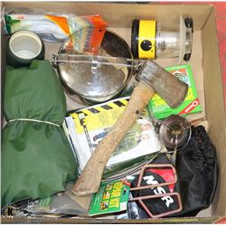 BOX W/CAMPING SURVIVAL GEAR INCL. SINGLE