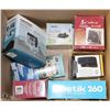 Image 1 : BOX OF HOUSEHOLD ELECTRONICS INCL. SPEAKERS,