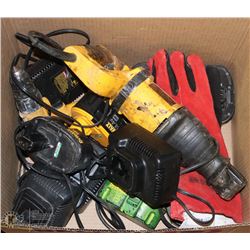 BOX OF UNTESTED POWER TOOLS