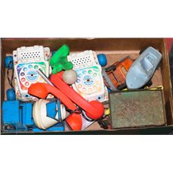 BOX OF VINTAGE AND ANTIQUE TOYS