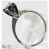 Image 2 : 30) 14KT WHITE GOLD BLACK DIAMOND SOLITAIRE RING