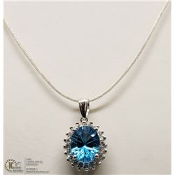33) 14K DIAMOND & ZIRCON PENDANT W/FASHION CORD