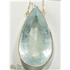 Image 1 : 36) 14KT YELLOW GOLD AQUAMARINE PENDANT NECKLACE