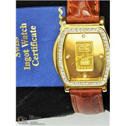 45) SWISS INGO WATCH W/ 1G 9999 SOLID GOLD INGOT