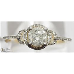 46) 14KT YELLOW GOLD DIAMOND HALO RING