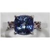 Image 1 : 48) 14K WHITE GOLD TANZANITE & DIAMOND RING