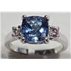 Image 2 : 48) 14K WHITE GOLD TANZANITE & DIAMOND RING