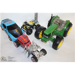 FLAT W/JOHN DEERE TRACTOR, HOTWHEELS