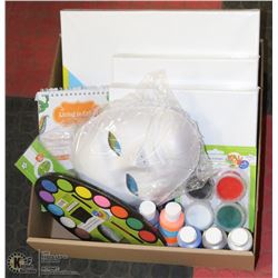 NEW ART / PAINT SUPPLIES LOT - 3 BLANK CANVAS, 5