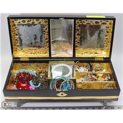 VINTAGE JAPANESE JEWELRY BOX FULL OF ESTATE