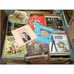 6 BOXES OF ASSORTED RECORDS.
