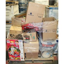 PALLET OF ESTATE HOUSEHOLD MISC, JACKETS AND MORE