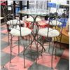 Image 1 : BAR HEIGHT TABLE WITH 5 SWIVEL STOOLS. FURNITURE