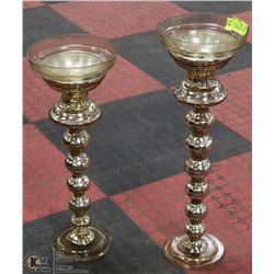PAIR OF ORNATE STYLE CANDLE HOLDERS 19-21"H.