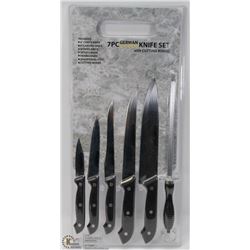 NEW 7PC GERMAN STYLE KNIFE SET WITH CUTTING