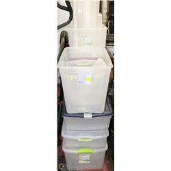 STACK OF STORAGE TOTES
