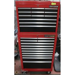 2  TIER CRAFTSMAN TOOL BOX  WITH KEYS