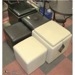 GROUP OF 5 ASSORTED OTTOMANS. FURNITURE