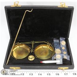 VINTAGE BRASS BALANCE SCALE LAB