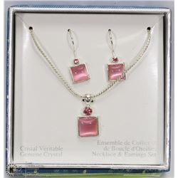 GENUINE CRYSTAL MATCHING NECKLACE &