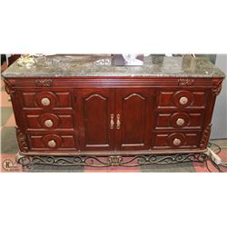 NEW MARBLE TOP SIDEBOARD WITH MIRROR