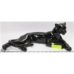 BLACK PANTHER FIGURINE WITH GREEN STONE EYES