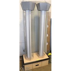 STORE DISPLAY TWIN REVOLVING RACKS WITH 40 CLIPS