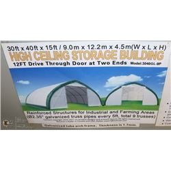NEW 30' X40'X15' PEAK CEILING DOUBLE DOOR STORAGE