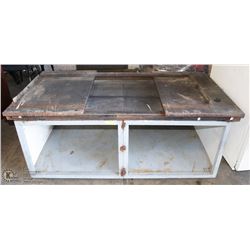 HEAVY DUTY WELDING/SHOP TABLE ON ROLLERS