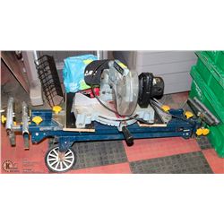 DELTA 10" COMPOUND MITRE SAW WITH FOLDABLE LEGS.