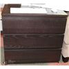Image 1 : DARK BROWN THREE DRAWER DRESSER