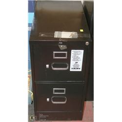 BLACK 2 DRAWER FILING CABINET