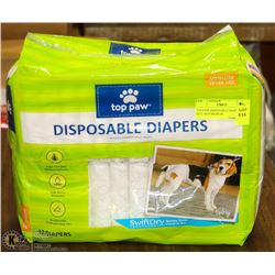 TOP PAW DISPOSABLE DIAPERS 30 QTY, SIZE MEDIUM