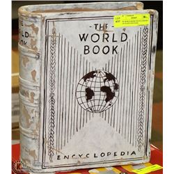 "THE WORLD BOOK ENCYCLOPEDIA" CLAY PLANT POT/VASE.